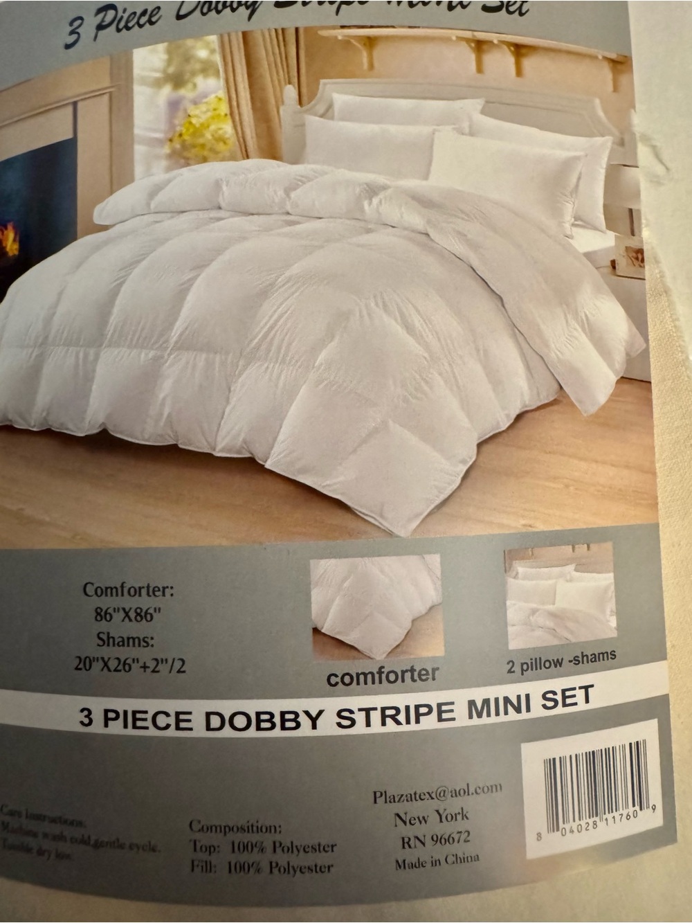 White Comforter Set with 2 Pillow Shams